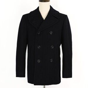 Vintage 1973 Blue Black PEMBROKE INC. Wool Military Peacoat - 36R